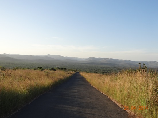 The view down to the Hills at Sunset on our Durban 2 Day Safari Tour to Hluhluwe Umfolozi game reserve