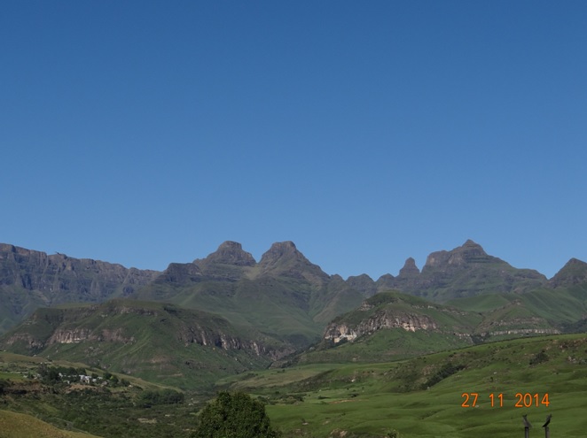 View on the second morning from my room of Catheral peak in the Drakensberg