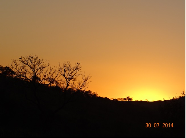 Sunset in Hluhluwe Imfolozi game reserve
