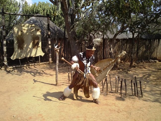 Zulu demonstrating how the Zulus Porned the hearts of the British at Isandwana in 1879