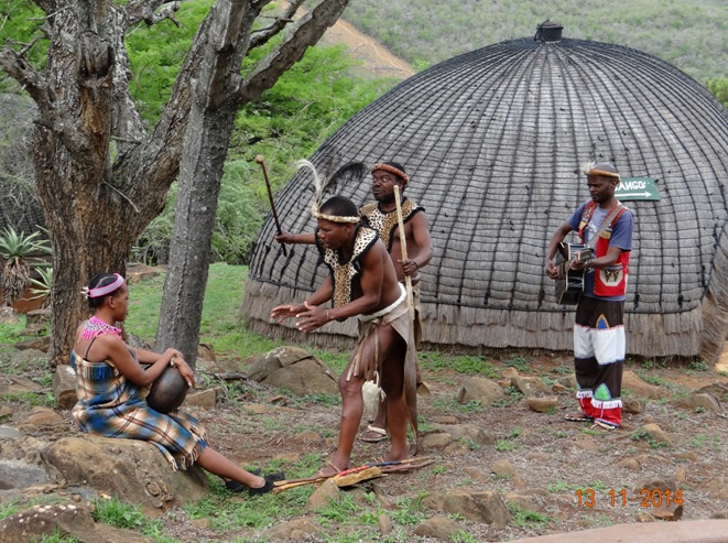 The proposal to a Zulu girl seen at Shakaland on our Durban 5 Day Safari and Tour