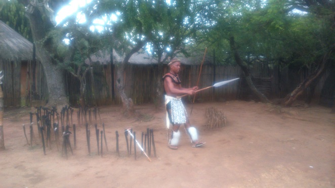 Durban 5 Day Tour; Zulu weapon display