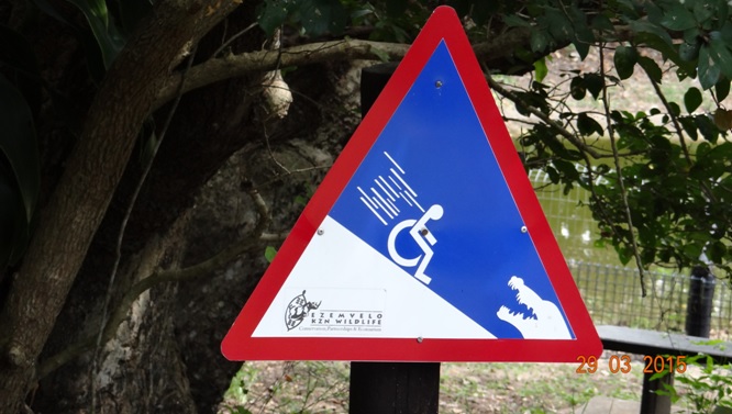 St Lucia day tour; Crocodile warning sign