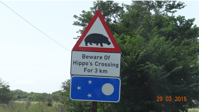 St Lucia day tour; Hippo warning sign