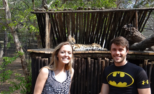 Durban overnight safari; My clients with the Serval